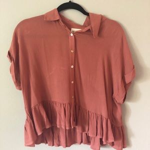 Mauve Botton Down Top